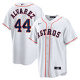 Houston Astros Yordan Álvarez white Nike home replica jersey featuring player name and number 44 on the back.