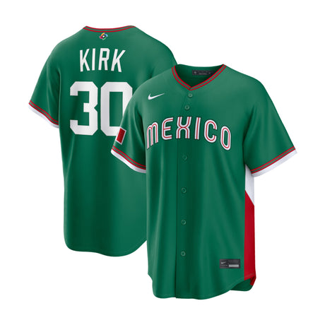Mexico 2026 World Baseball Classic Alejandro Kirk 30 Green Road Jersey - Nike - 360402713217