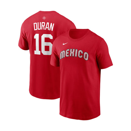 Mexico 2026 World Baseball Classic Jarren Duran 16 Red T-Shirt - Nike - 360403713101
