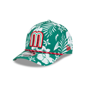 Mexico World Baseball Classic Floral Print Green 9FORTY M - Crown Snapback Hat - New Era - 360504713