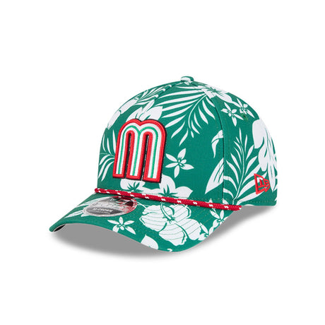 Mexico World Baseball Classic Floral Print Green 9FORTY M - Crown Snapback Hat - New Era - 360504713