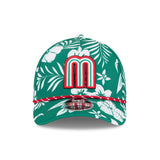 Mexico World Baseball Classic Floral Print Green 9FORTY M - Crown Snapback Hat - New Era - 360504713