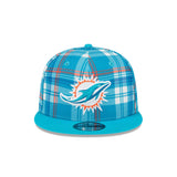 Miami Dolphins 2024 Sideline Statement Plaid 9FIFTY Snapback Hat - New Era - 23950911301