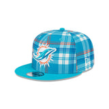 Miami Dolphins 2024 Sideline Statement Plaid 9FIFTY Snapback Hat - New Era - 23950911301