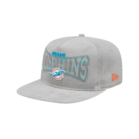 Miami Dolphins Corduroy Gray Golfer Snapback Hat - New Era - 231513113