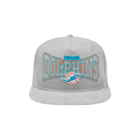 Miami Dolphins Corduroy Gray Golfer Snapback Hat - New Era - 231513113
