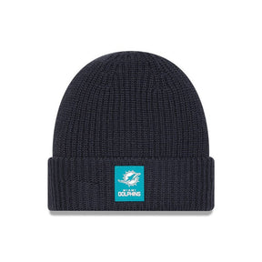 Miami Dolphins Navy Cuffed Knit Beanie - New Era - 