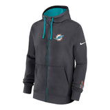 Miami Dolphins Nike Anthracite Primetime Club Full - Zip Hoodie - Nike - 