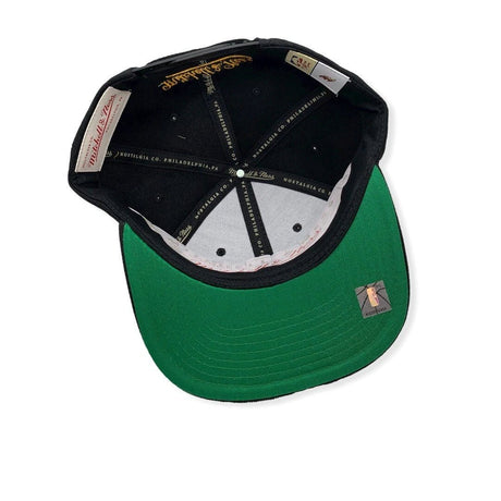 Miami Heat Black Flame Logo Snapback Hat - Mitchell & Ness - 
