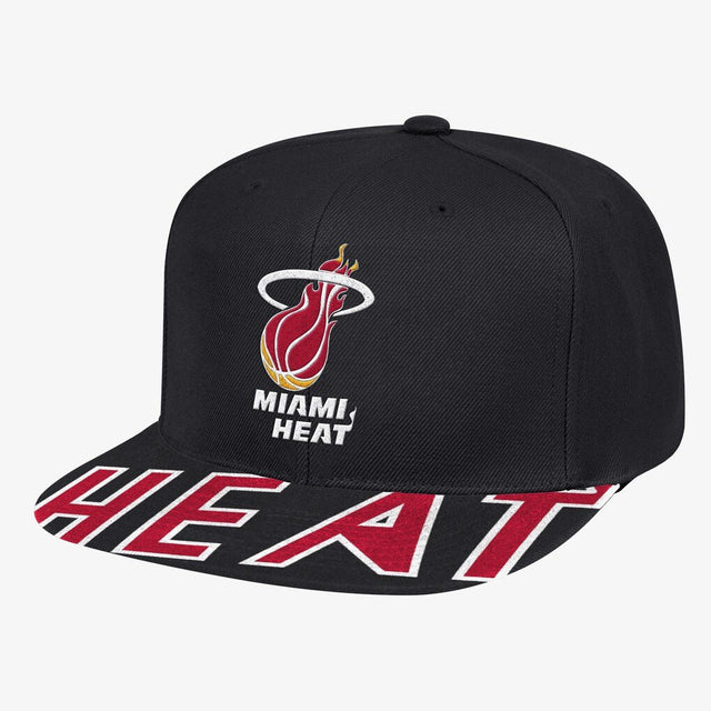 Miami Heat Black Hardwood Classics Swingman Pop Snapback Hat - Mitchell & Ness - 