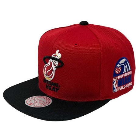 Miami Heat Red/Black Classic Logo Snapback Hat - Mitchell & Ness - 