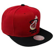 Miami Heat Red/Black Classic Logo Snapback Hat - Mitchell & Ness - 