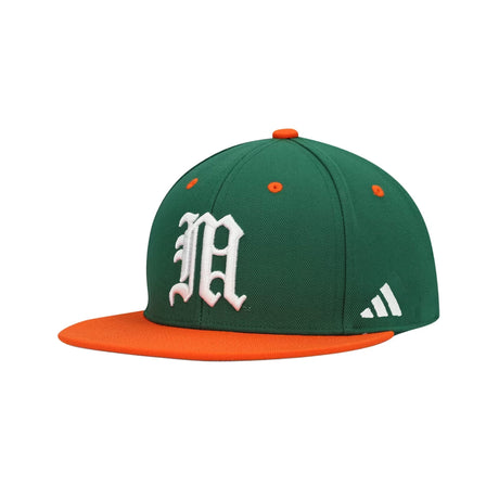 Miami Hurricanes Alternate Logo Green Fitted Hat - Adidas - 10570263501