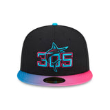 Miami Marlins 2025 City Connect Black 59FIFTY Fitted Hat - New Era - 23310841601
