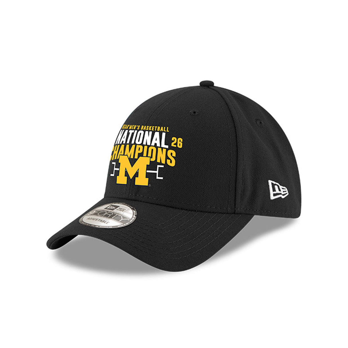Michigan Wolverines 2026 NCAA Basketball National Champions Black 9FORTY Adjustable Hat - New Era - 37080263701
