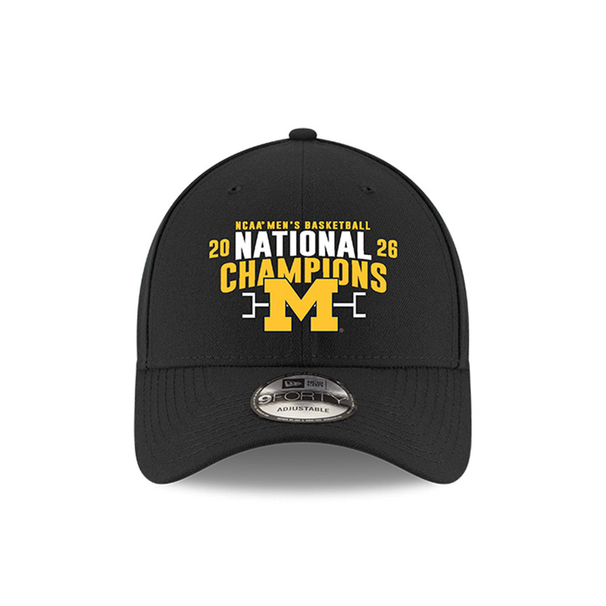Michigan Wolverines 2026 NCAA Basketball National Champions Black 9FORTY Adjustable Hat - New Era - 37080263701