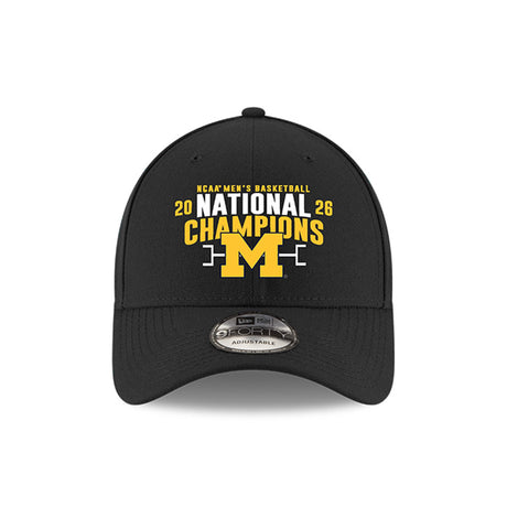 Michigan Wolverines 2026 NCAA Basketball National Champions Black 9FORTY Adjustable Hat - New Era - 37080263701