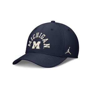 Michigan Wolverines Jordan Brand Campus Prep Chained and Arched Navy SwooshFlex Hat - Nike - 230530563701