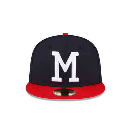 Milwaukee Braves 1957 World Series Cooperstown Collection Navy 59FIFTY Fitted Hat - New Era - 23020240512