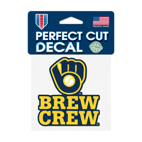 Milwaukee Brewers Brew Crew Logo 4x4 Perfect Cut Decal - Wincraft - 3211406