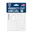 Milwaukee Brewers Glove Logo White 4x4 Perfect Cut Decal - Wincraft - 3215406