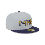 Milwaukee Brewers Metallic City Gray 59FIFTY Fitted Hat - New Era - 23334740601