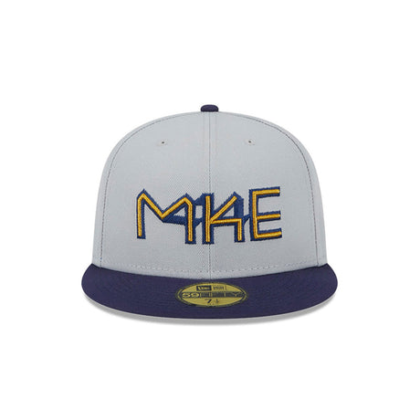 Milwaukee Brewers Metallic City Gray 59FIFTY Fitted Hat - New Era - 23334740601