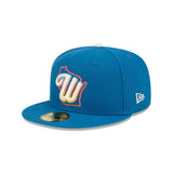 Milwaukee Brewers Wisconsin Outline Blue 59FIFTY Fitted Hat - New Era - 23311140602