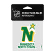 Minnesota North Stars Retro Primary Logo 4x4 Perfect Cut Decal - Wincraft - 3210328