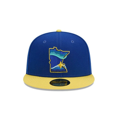 Minnesota Twins 10000 Lakes Blue & Yellow 59FIFTY Fitted Hat - New Era - 23310442802