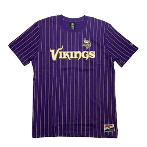Minnesota Vikings Purple & Gold Pinstripe New Era Throwback T-Shirt - New Era - 