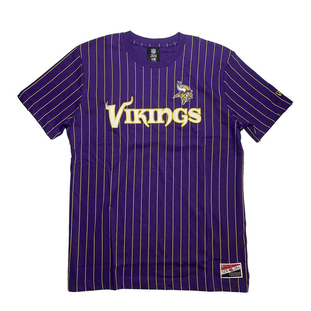 Minnesota Vikings Purple & Gold Pinstripe New Era Throwback T-Shirt - New Era - 