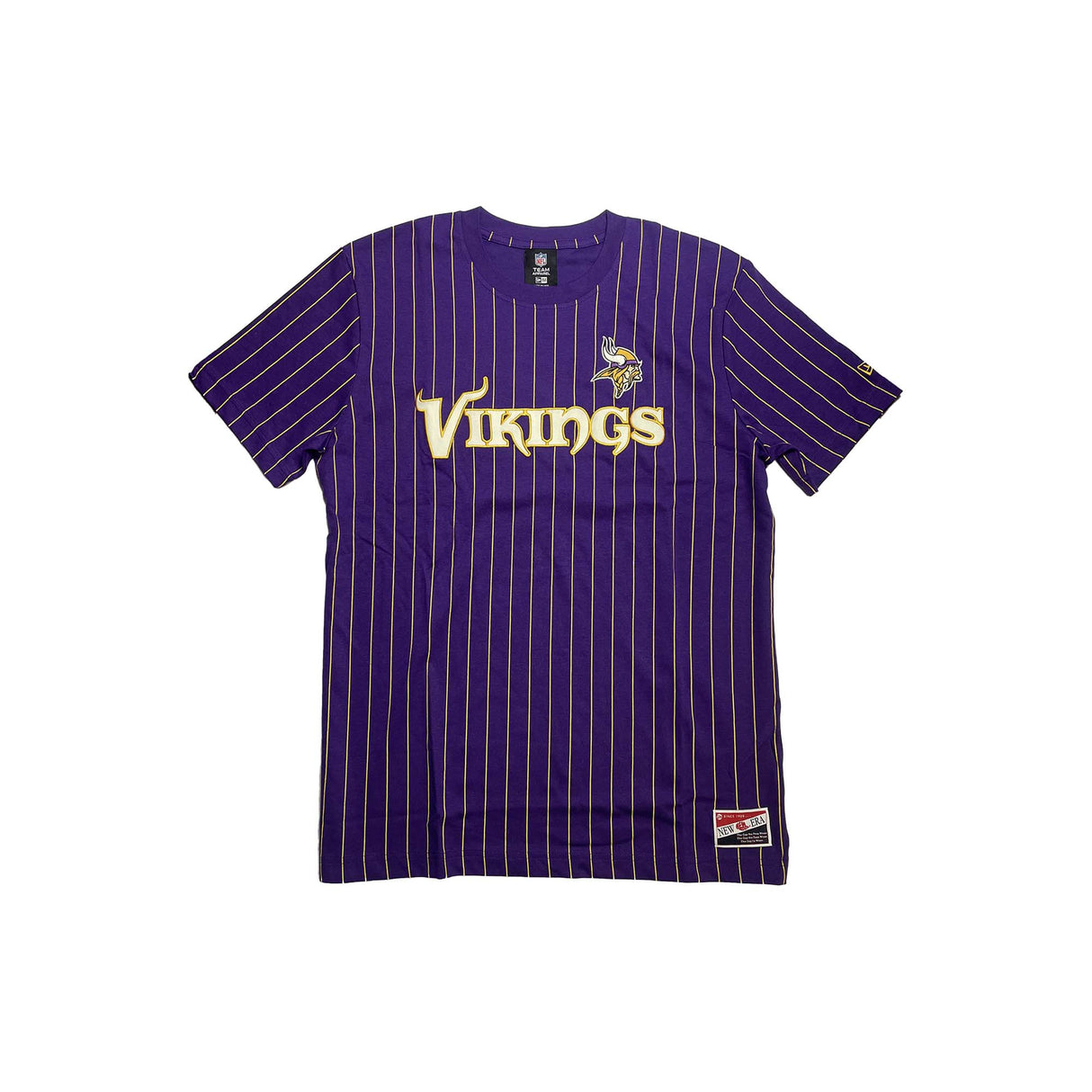 Minnesota Vikings Purple & Gold Pinstripe New Era Throwback T-Shirt - New Era - 