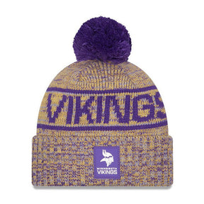 Minnesota Vikings Script Pom Cuffed Knit Beanie - New Era - 238302131