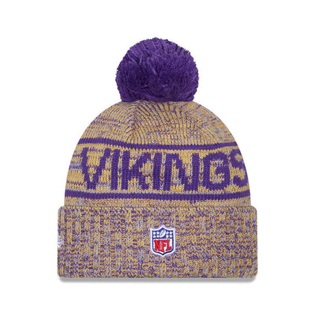 Minnesota Vikings Script Pom Cuffed Knit Beanie - New Era - 
