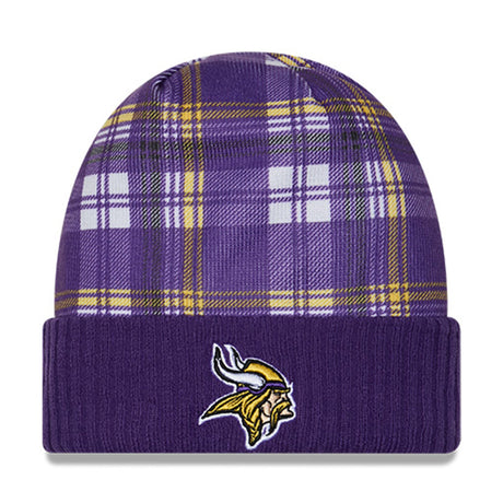 Minnesota Vikings Statement Purple & Yellow Cuffed Knit Beanie - New Era - 237013101