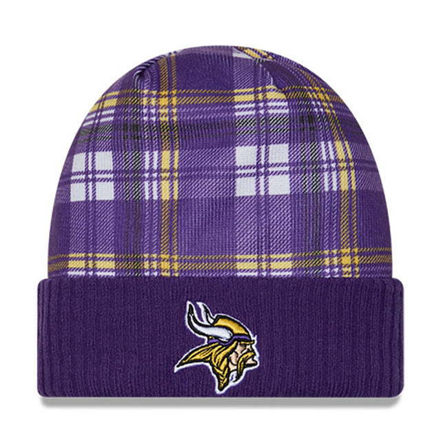 Minnesota Vikings Statement Purple & Yellow Cuffed Knit Beanie - New Era - 237013101