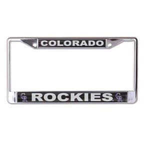 Front view of MLB license plate frame showcasing Boston Red Sox graphics with a white background