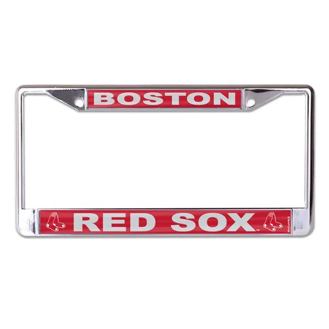 Front view of MLB Angels license plate frame showcasing red Angels and Baseball graphics on a white background