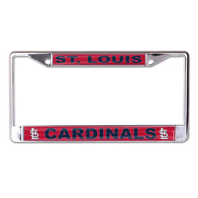 Front view of a Los Angeles Dodgers license plate frame showcasing team lettering and colors on a white background