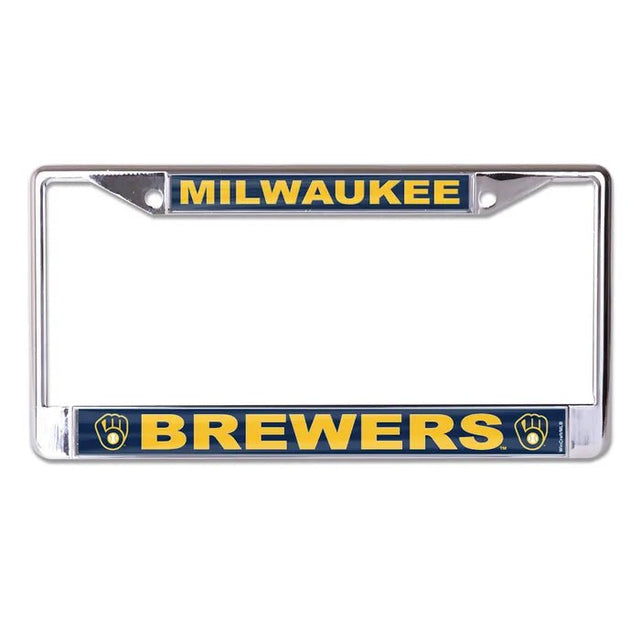 Front view of a Los Angeles Dodgers license plate frame with blue team branding on a white background