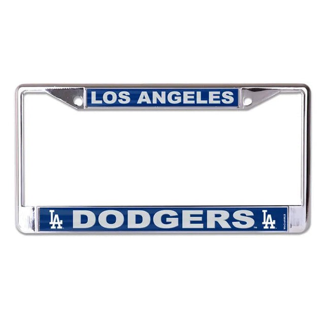 Front view of MLB license plate frame showcasing New York Mets graphics and silver finish with a white background