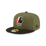 Montreal Expos 35th Anniversary Patch Olive & Black "Field Issue" 59FIFTY Fitted Hat - New Era - 
