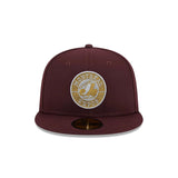 Montreal Expos Metallic Gold Logo Maroon 59FIFTY Fitted Hat - New Era - 23863843112