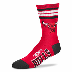 NBA 4 - Stripe "Deuce" Performance Crew Socks - CHOOSE YOUR TEAM - For Bare Feet - 
