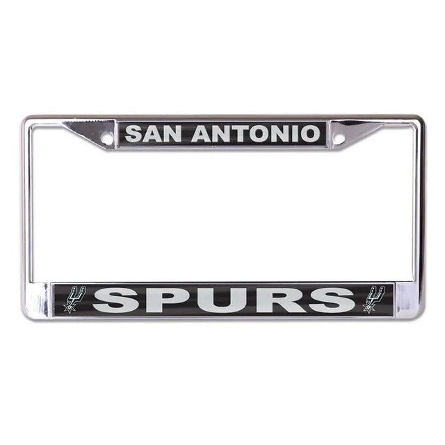 Front view of an NBA license plate frame showcasing San Antonio Spurs graphics and team lettering on a white background