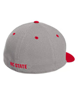 NC State Wolfpack Light Gray/Red Performance Fitted Hat - Adidas - 