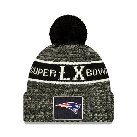 New England Patriots Black Super Bowl LX Cuffed Knit Beanie with Pom - New Era - 36030212204