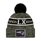 New England Patriots Black Super Bowl LX Cuffed Knit Beanie with Pom - New Era - 36030212204