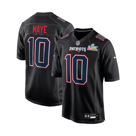 New England Patriots Drake Maye Nike Navy Super Bowl LX Patch Game Jersey - Nike - 360304122101